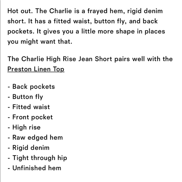 Reformation Charlie high rise jean short 28 NWT - Picture 5 of 6